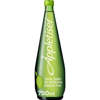 Refresco de zumo de manzana con gas burbujas finas botella 75 cl (envase de vidrio) -