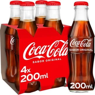 Refresco de cola original pack 4 botellas 20 cl (envase de vidrio) -