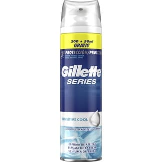 Espuma de afeitar refrescante con eucalipto para piel sensible spray 200 ml + 50 ml gratis -