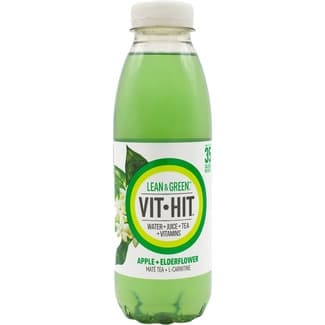 Bebida de manzana, saúco, mate y L-carnitina con vitaminas Lean & Green botella 500 ml -