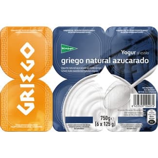Yogur al estilo griego natural azucarado pack 6 unidades 125 g -