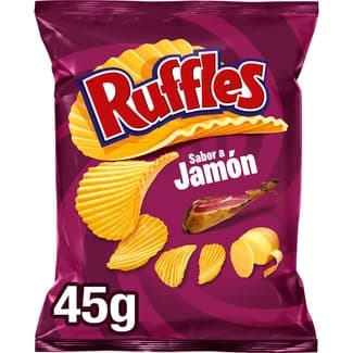 Patatas fritas onduladas sabor jamón sin gluten bolsa 45 g -