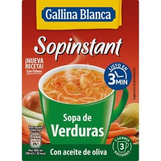 Sopinstant sopa de verduras pack 3 sobres 20 g -