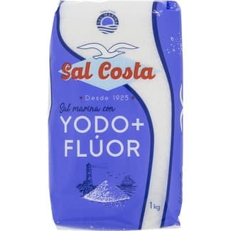 Sal marina con yodo + flúor paquete 1 kg -