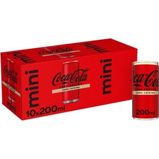 Azúcar ZERO CAFEÍNA refresco de cola mini pack 10 latas 20 cl -