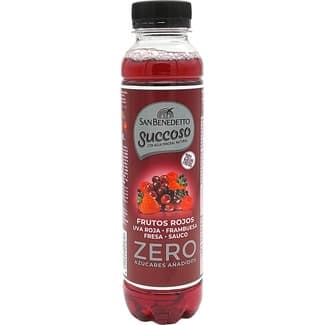 Agua mineral natural con zumo de Frutos Rojos Zero azúcares añadidos botella 40 cl (uva, frambuesa, fresa, bayas de sauco) -