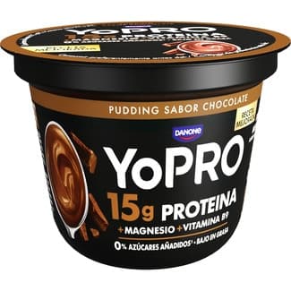Pudding con proteínas sabor chocolate 0% azúcares añadidos bajo en grasa envase 150 g -