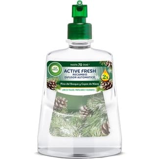 Active Fresh ambientador automático Pino del bosque y Copos de Nieve con aceites naturales recambio 1 unidad -
