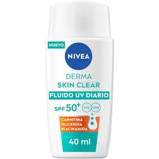Derma Skin Clear fluido UV diario SPF 50+ con carnitina, glicerina y niacinamida frasco 40 ml -