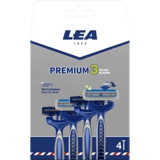 Maquinillas de afeitar Premium 3 hojas estuche 4 unidades -