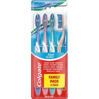Cepillo dental Triple Accion medio blister 4 unidades -
