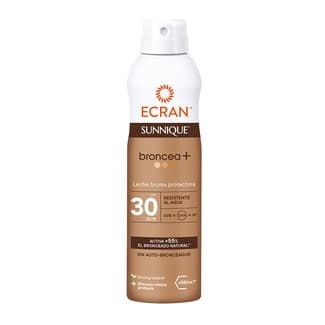 Sunnique broncea+ leche bruma protectora solar vitEox 80 SPF-30 spray 250 ml resistente al agua -
