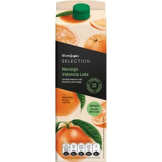 Zumo de naranja Valencia Late 100% exprimido sin pulpa brik 1 l -