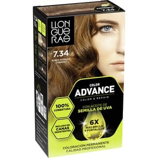 Tinte Color Advance rubio dorado cobrizo nº 7.34 caja 1 unidad coloración permanente -