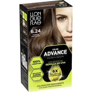 Tinte Color Advance marrón Macadamia nº 6.24 caja 1 unidad coloración permanente -