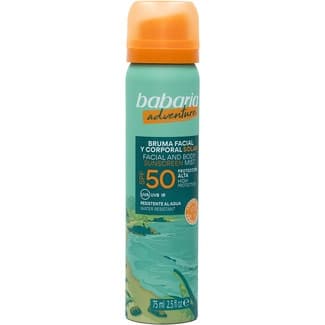 Adventure bruma facial y corporal solar SPF-50 alta protección spray 75 ml resistente al agua -