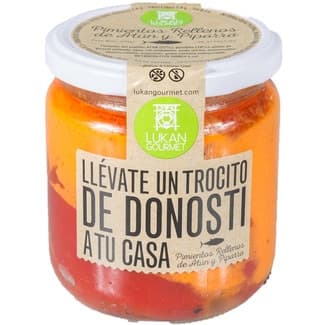 Pimientos rellenos de atún y piparra 4 unidades tarro 300 g -