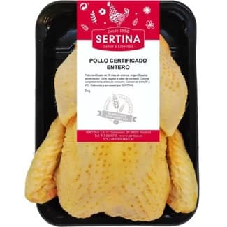 Pollo certificado entero listo para asar peso aproximado bandeja 2,2 kg -