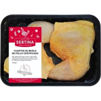 Cuartos traseros de pollo certificado 2 unidades peso aproximado bandeja 700 g -