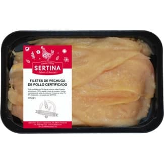 Filetes de pechuga de pollo certificado peso aproximado bandeja 500 g -