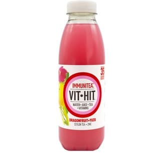 Inmunitea bebida con té de Ceilán, zinc, dragonfruit, yuzu y vitaminas botella 500 ml -