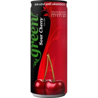 Refresco de cola con cereza ácida con gas endulzado con stevia lata 33 cl -