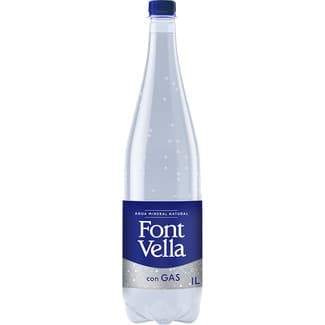 Agua mineral natural con gas botella 1 l -