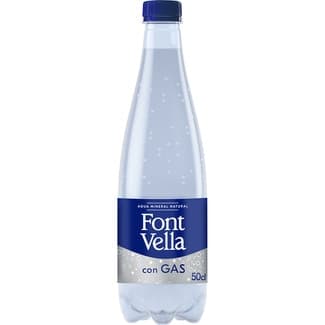Agua mineral natural con gas botella 50 cl -