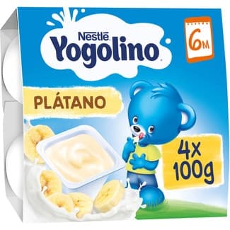 Postre lácteo de plátano sin gluten desde 6 meses pack 4 tarrinas 100 g -