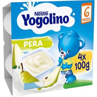 Postre lácteo de pera sin gluten desde 6 meses pack 4 tarrinas 100 g -
