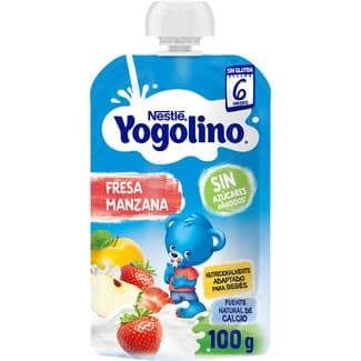 Bolsita de manzana y fresa con leche sin gluten desde 6 meses 100 g -