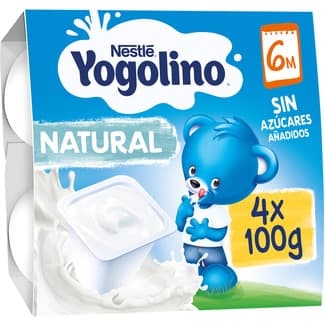 Postre lácteo natural sin gluten y sin azúcares añadidos desde 6 meses pack 4 tarrinas 100 g -