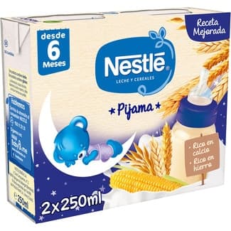 Pijama papilla desde 6 meses 2x250 ml envase 500 ml sin aceite de palma -