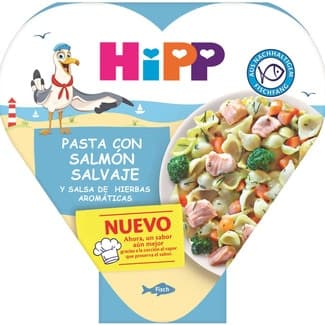 Pasta con salmón salvaje y salsa de hierbas aromáticas ecológico desde 12 meses envase 250 g -