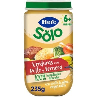 Tarrito de verduritas con pollo y ternera sin gluten desde 6 meses envase 235 g -