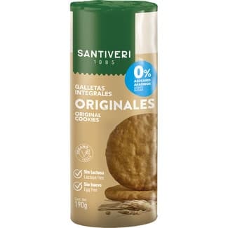 Galletas integrales originales 0% azúcares, sin lactosa, sin huevo envase 190 g -