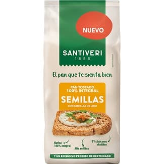 Semillas pan tostado integral dextrinado con semillas de lino dextrinado envase 200 g 0% azúcares añadidos -