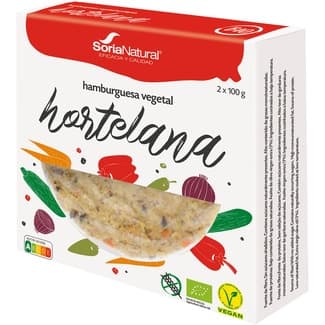 Hamburguesa hortelana ecológica, vegana y sin gluten pack 2 unidades 100 g -