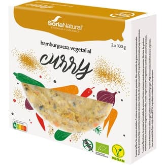 Hamburguesa al curry ecológica, vegana y sin gluten pack 2 unidades 100 g -
