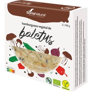 Hamburguesa de boletus ecológica, vegana y sin gluten pack 2 unidades 100 g -