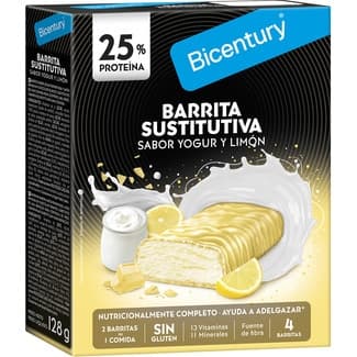 Barrita sustitutiva sabor yogur y limón 4 unidades estuche 128 g -