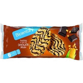 Tortitas de maíz con chocolate negro packs 4x2 unidades envase 95 g -