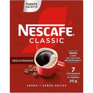 Café soluble descafeinado intensidad 7 estuche 10 monodosis -