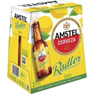Cerveza rubia con zumo natural de limón pack 6 botellas 25 cl -