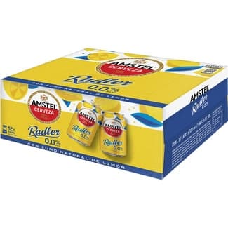 Radler cerveza rubia 0,0% alcohol con zumo natural de limón pack 12 latas 33 cl -