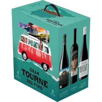 Caja con López de Haro reserva y El Pacto DOCa Rioja, Matsu Pícaro Roble DO Toro, Bardos Crianza R. Duero y blanco DO Rueda y La Garnacha Salvaje IGP R. Queiles -