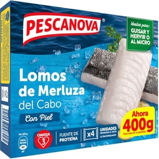Lomos de merluza del Cabo con piel estuche 400 g -