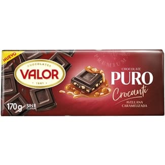 Chocolate puro crocanti con avellanas caramelizadas tableta 170 g -