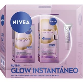 Estuche Luminous 630 Skin Glow instantáneo con exfoliante líquido dosificador 100 ml sérum instantáneo dosificador 30 ml + Glowy Lips -