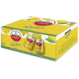 Cerveza rubia con zumo natural de limón pack 12 latas 33 cl -